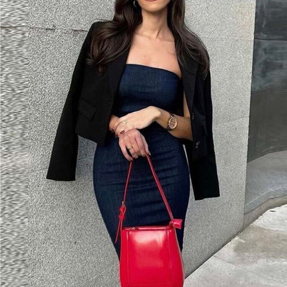 Strapless Backless Split Dress